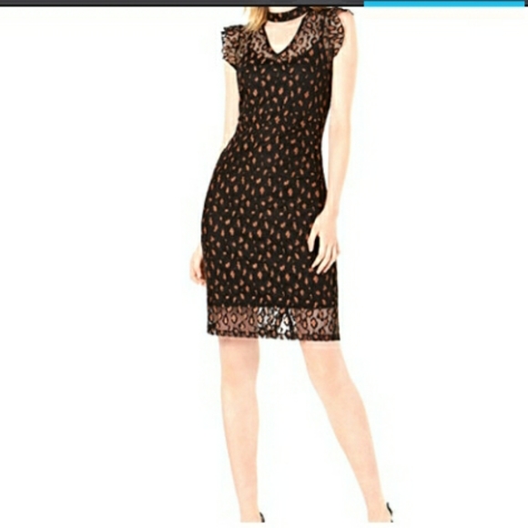 Bar III Dresses & Skirts - Bar III Cheetah Lace sheath dress